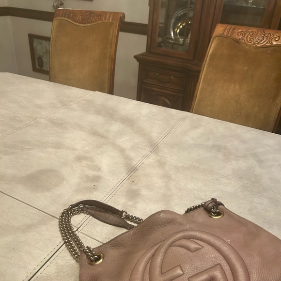 GUCCI CHIC Blush Pink Shoulder Bag with gorgeous chain double strap - Picture 10 of 11